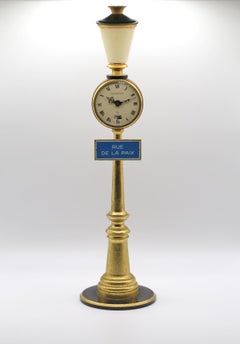 Jaeger Le Coultre Table Alarm Clock Paris Lamp Post Rue De La Paix, 1960