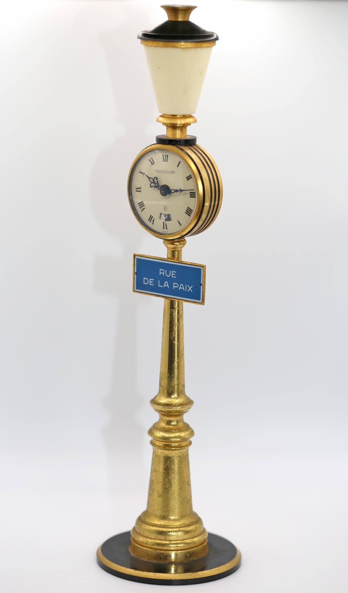 Jaeger Le Coultre Table Alarm Clock Paris Lamp Post Rue De La Paix, 1960 For Sale 2