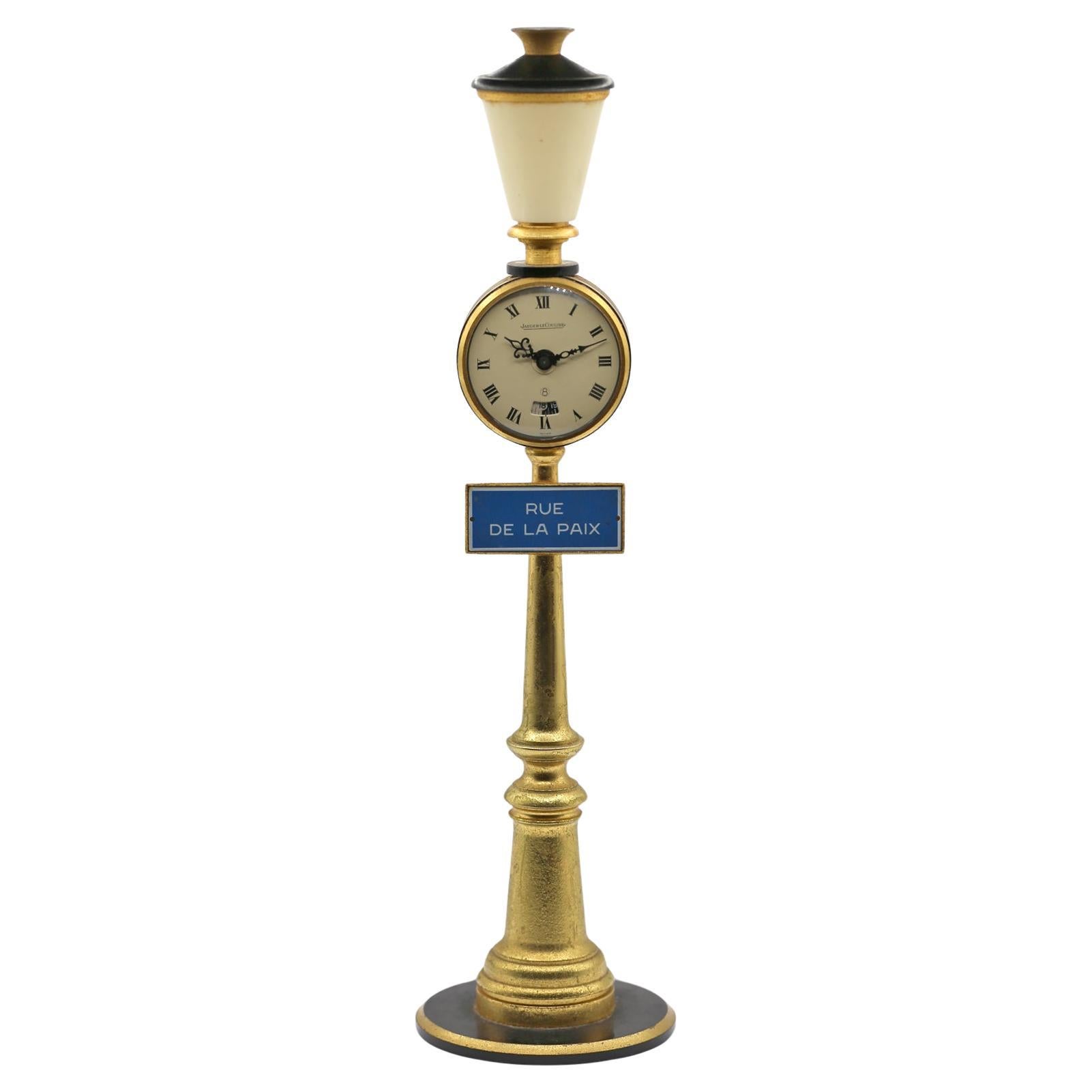 Jaeger Le Coultre Table Alarm Clock Paris Lamp Post Rue De La Paix, 1960 For Sale