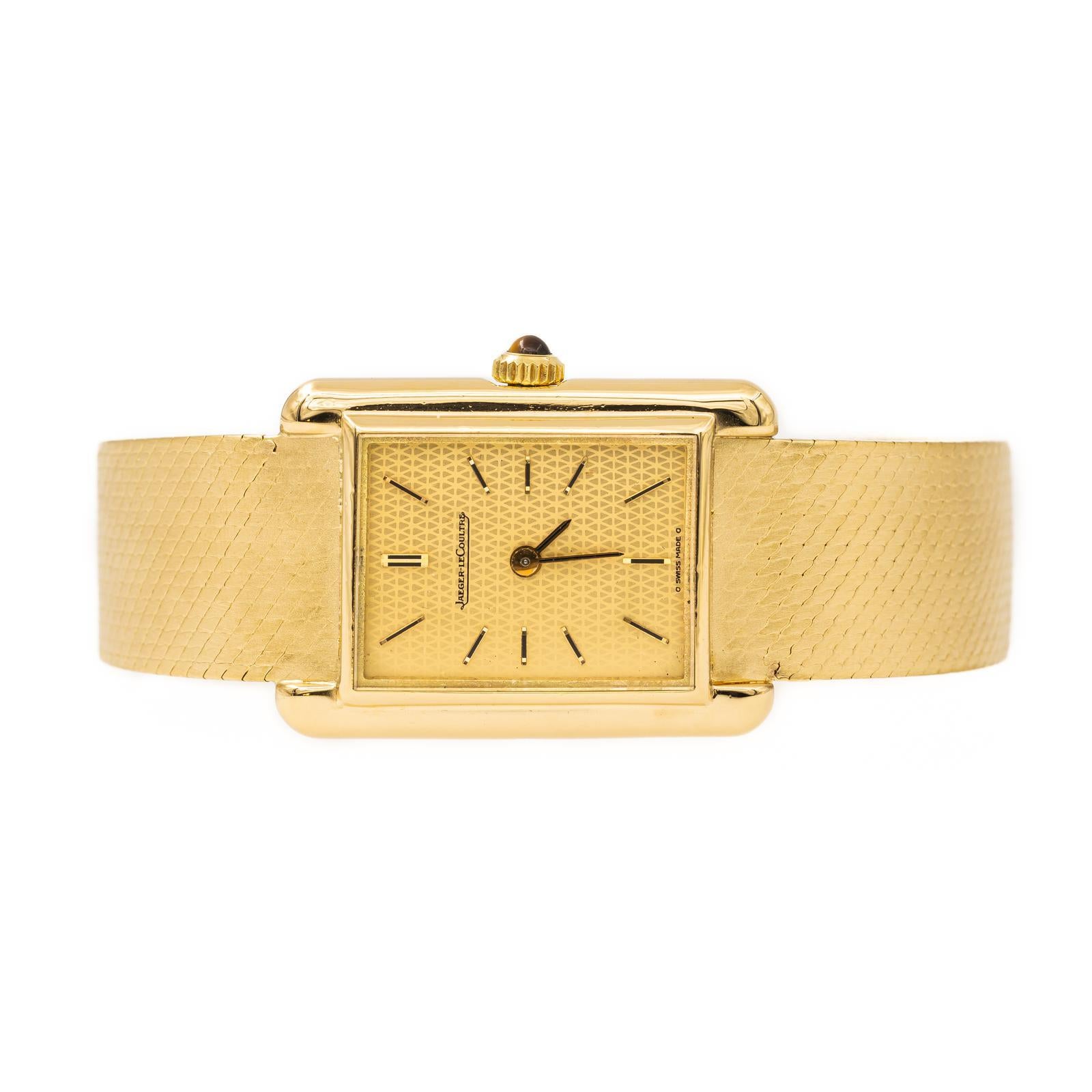 Jaeger Le Coultre Watch Yellow Goldtiger's Eye For Sale 3