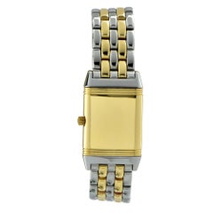Jaeger Le Coultre Yellow Gold Stainless Steel Reverso Manual Wristwatch