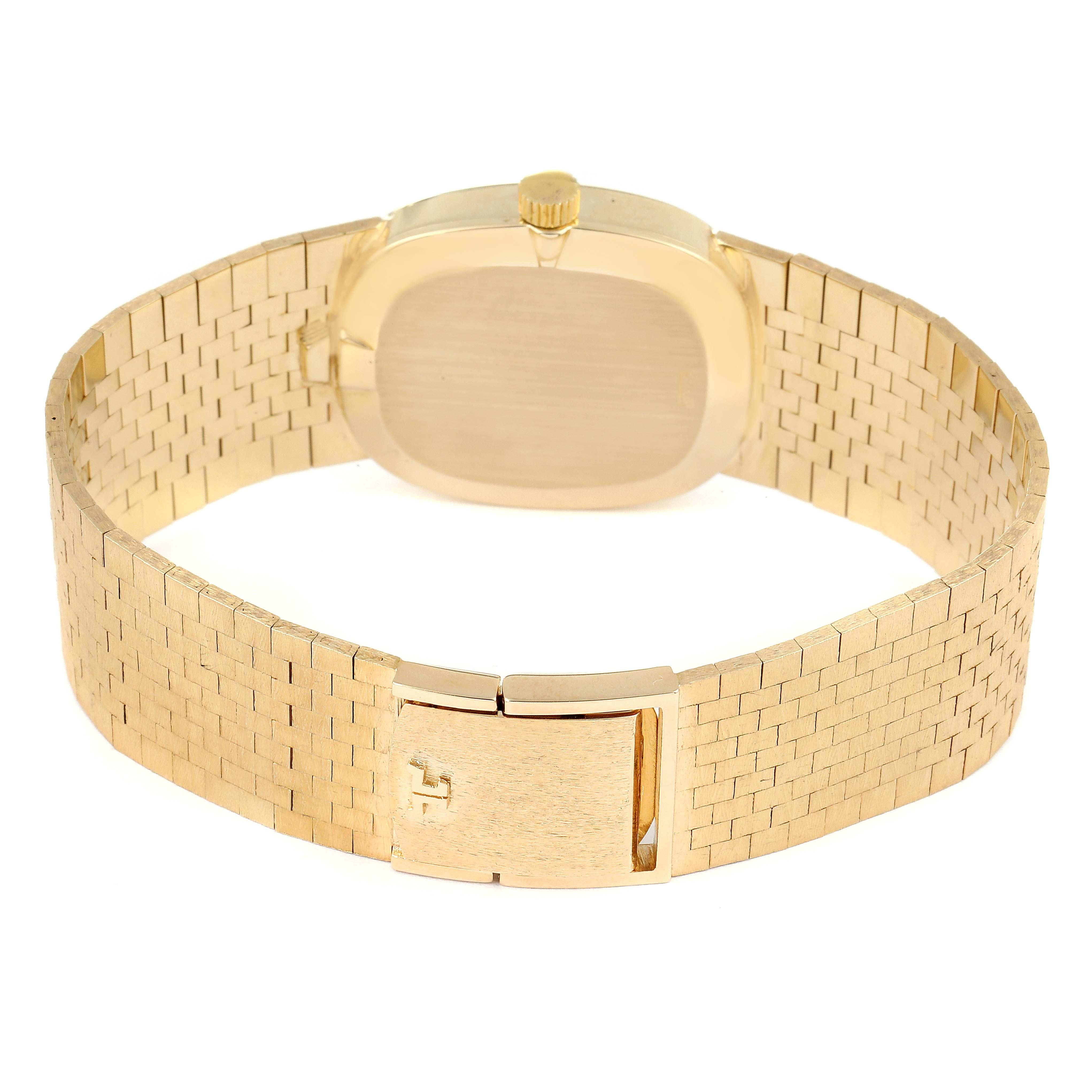 Jaeger LeCoultre 14k Gelbgold Handgefertigte Vintage Herrenuhr im Angebot 6