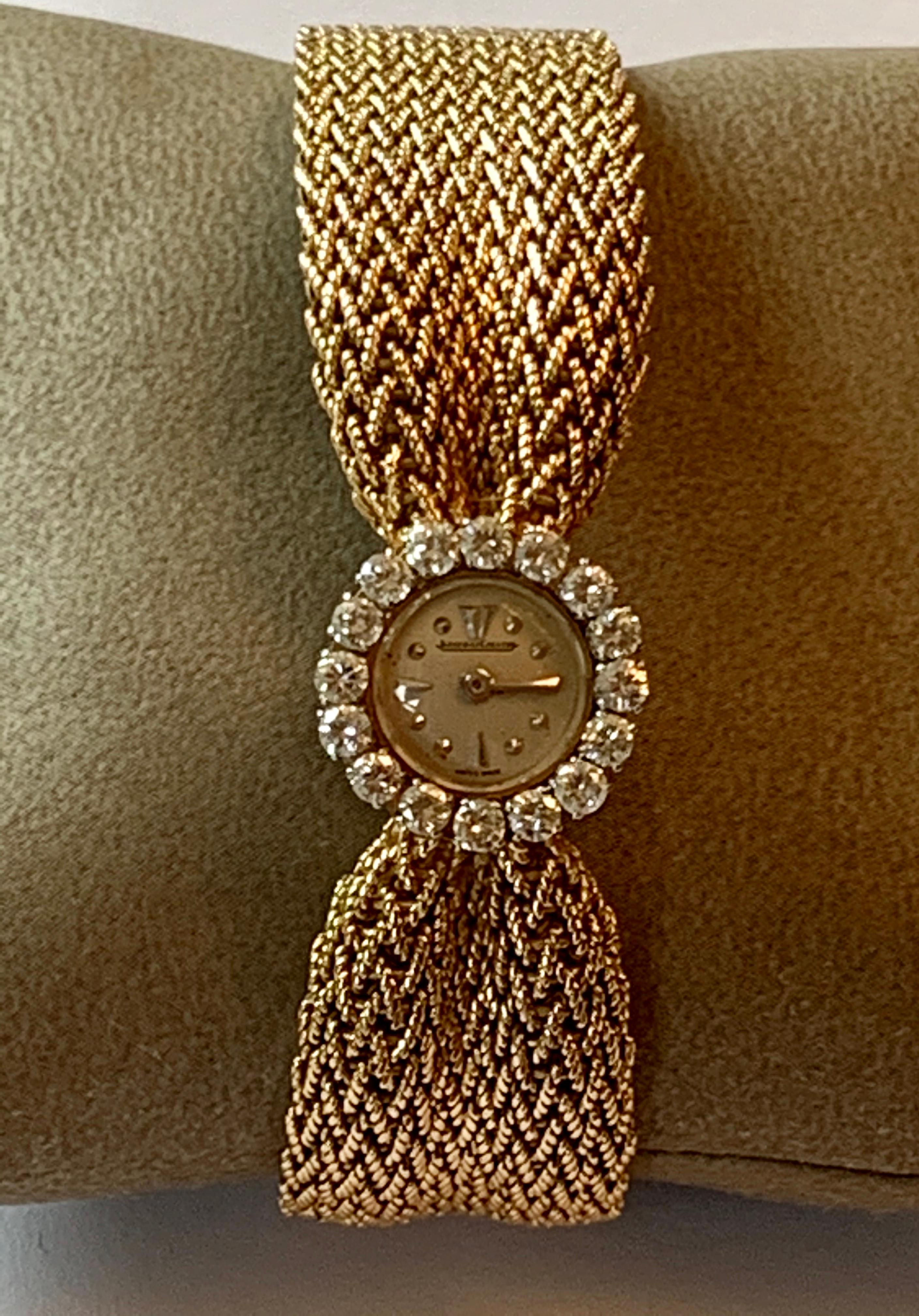 Jaeger-LeCoultre 18 Karat Gold and Diamonds Midcentury Ladies Dress Watch 1