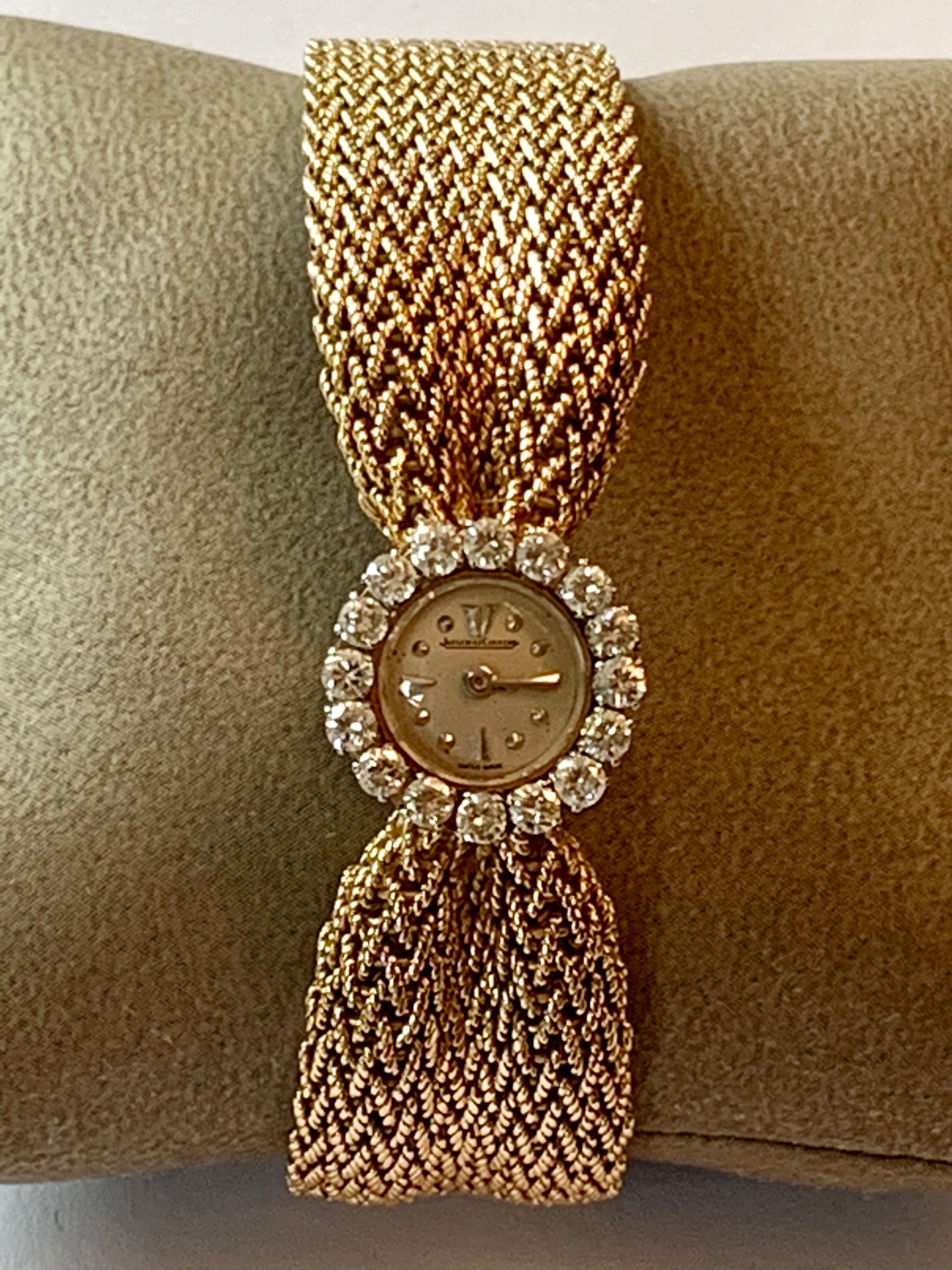 Jaeger-LeCoultre 18 Karat Gold and Diamonds Midcentury Ladies Dress Watch 2