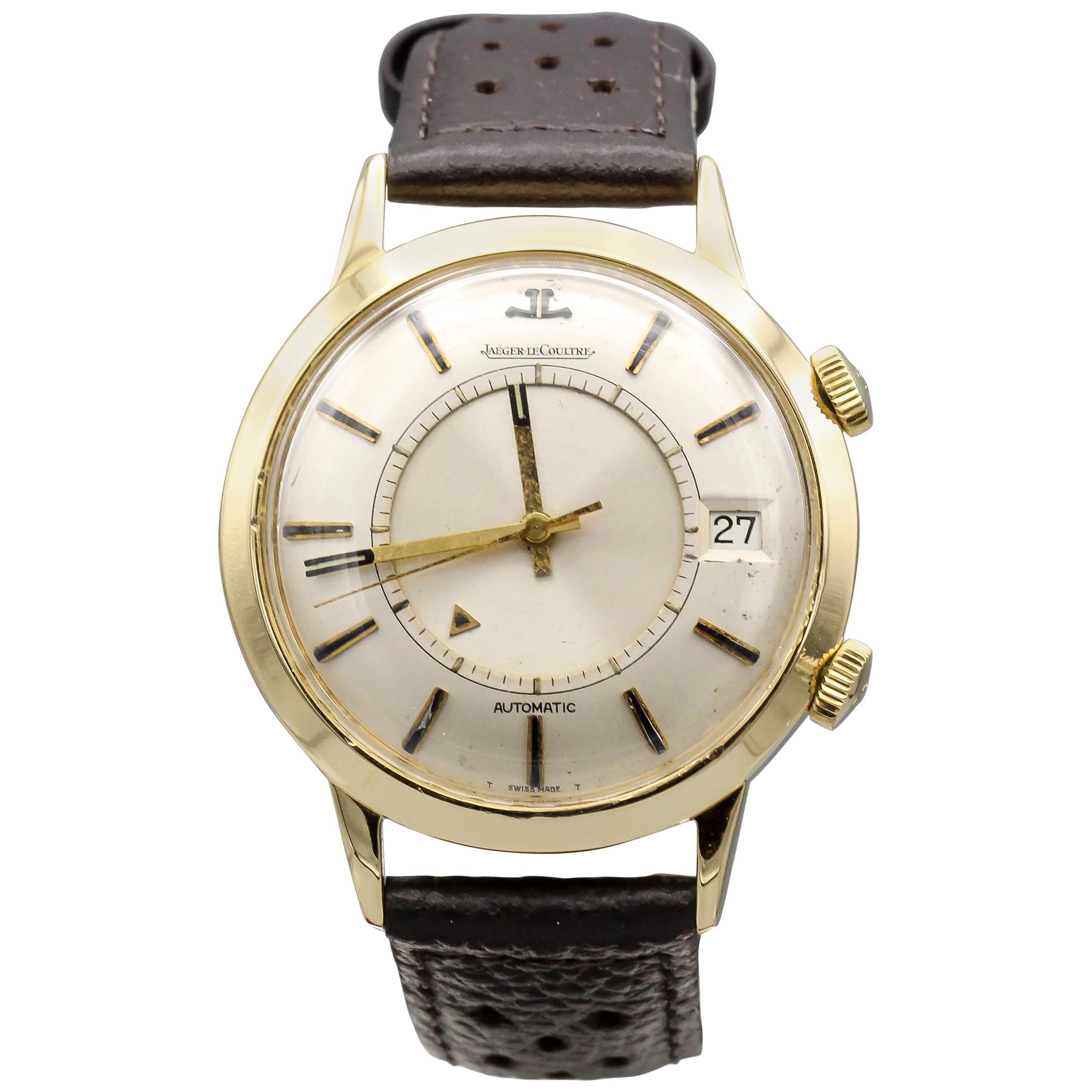 Jaeger-LeCoultre 18 Karat Gold Vintage Memovox Wristwatch