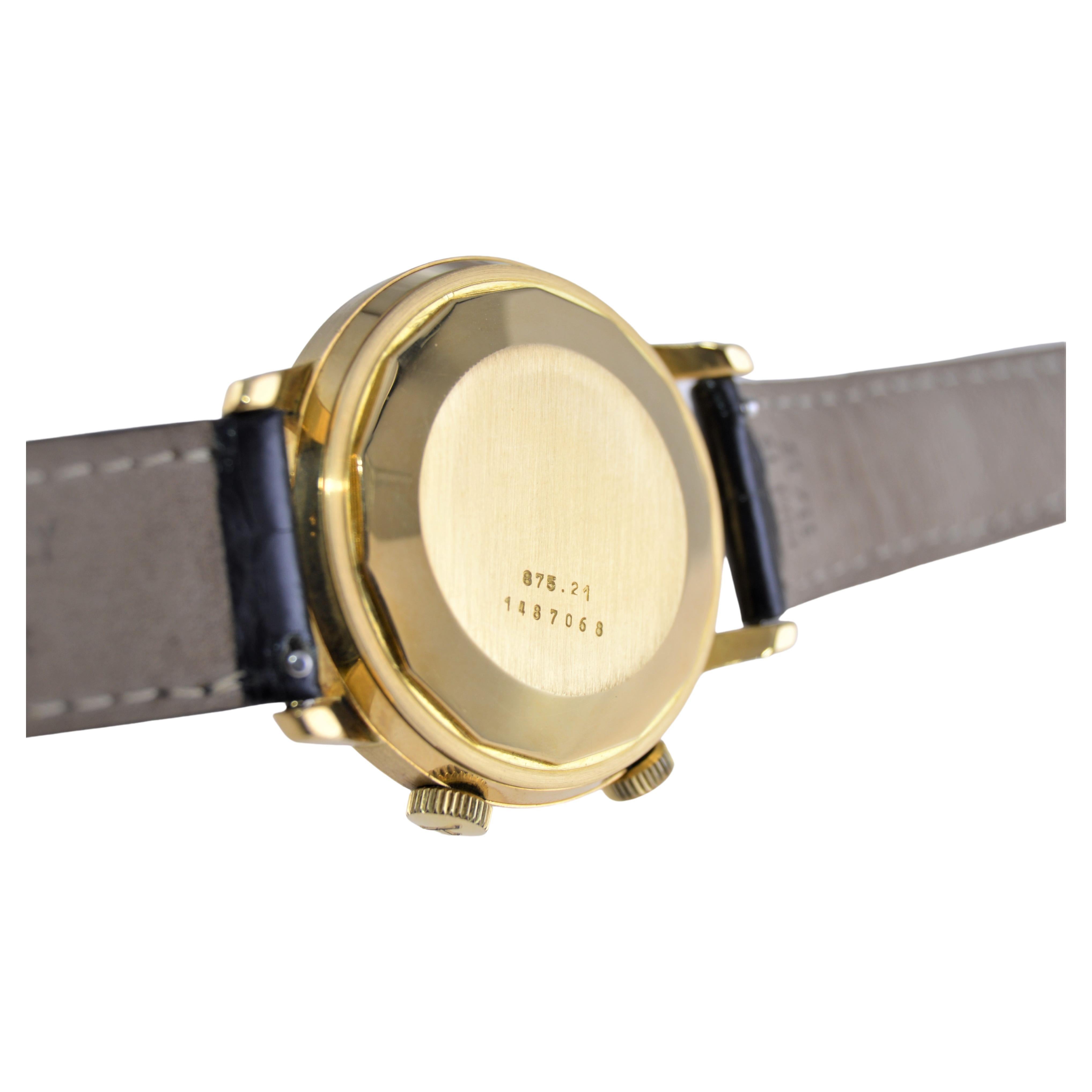 Jaeger-LeCoultre 18 Karat, Neuer Zustand Vollformat Memovox ca. 1960-1970er Jahre im Angebot 8