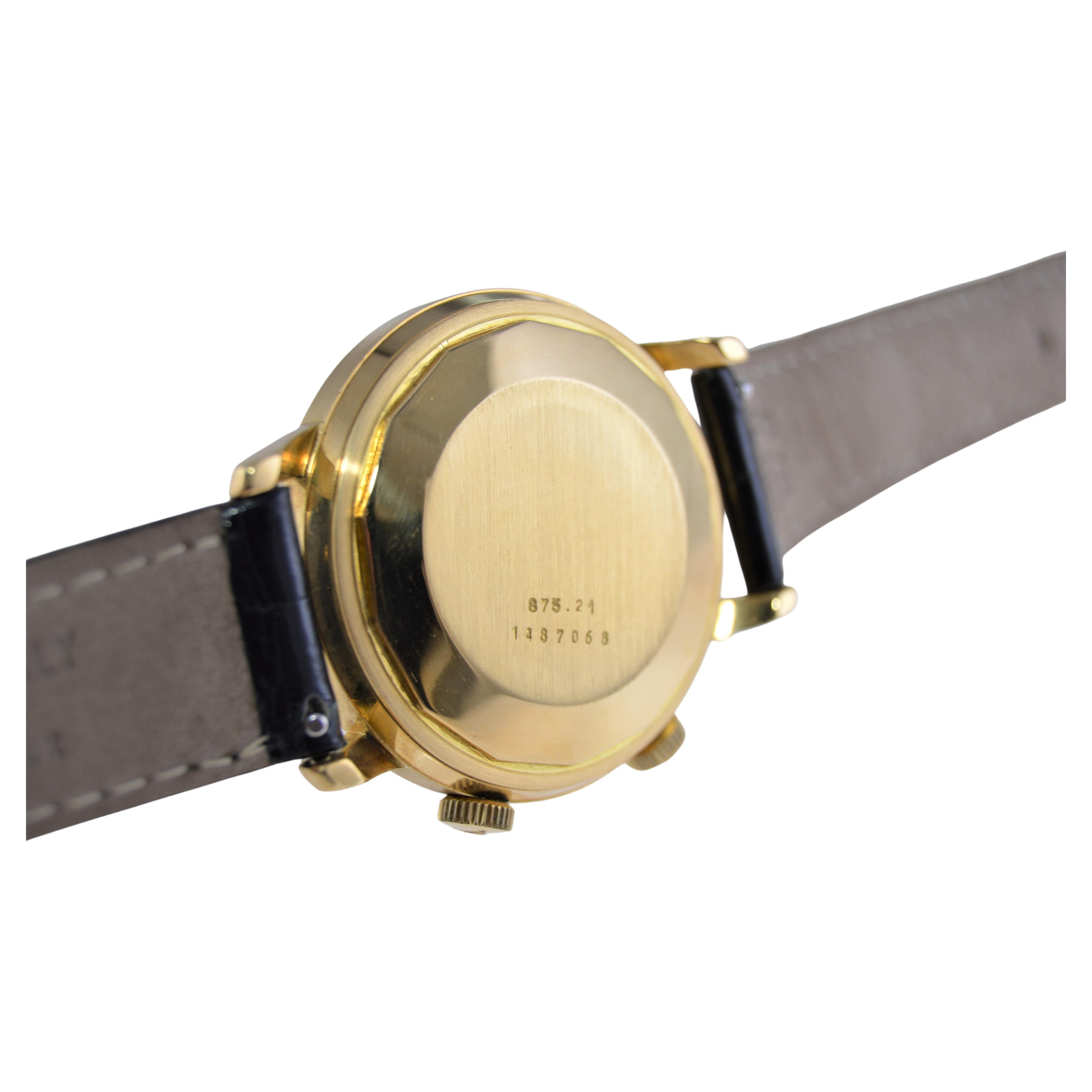 Jaeger-LeCoultre 18 Karat, Neuer Zustand Vollformat Memovox ca. 1960-1970er Jahre im Angebot 9