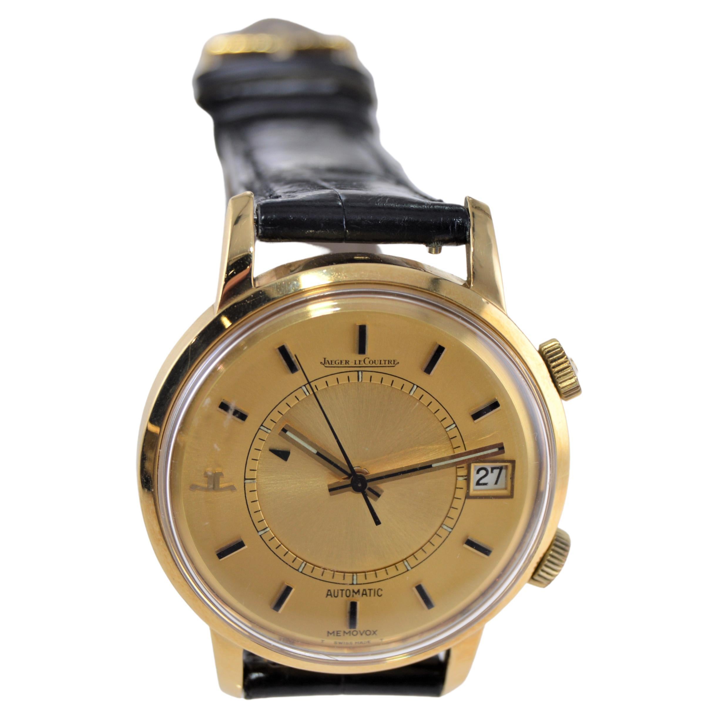 Jaeger-LeCoultre 18 Karat, Neuer Zustand Vollformat Memovox ca. 1960-1970er Jahre im Angebot 2