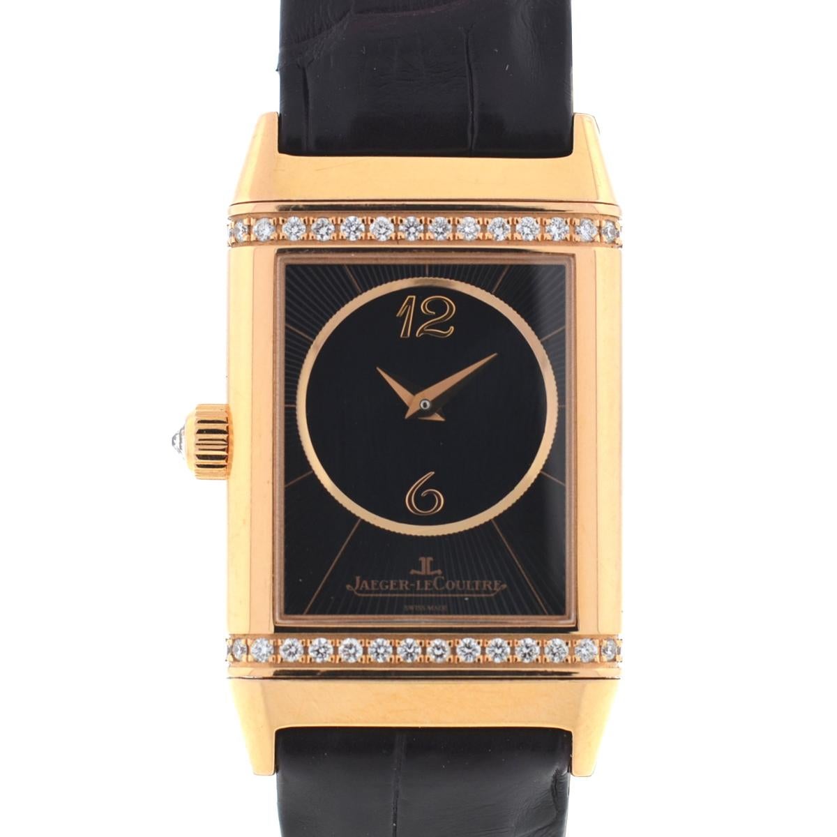 jaeger lecoultre reverso 18k gold & diamond watch