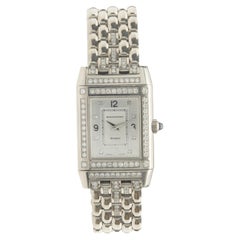 Jaeger-LeCoultre 18 Karat White Gold Diamond Ladies Reverso