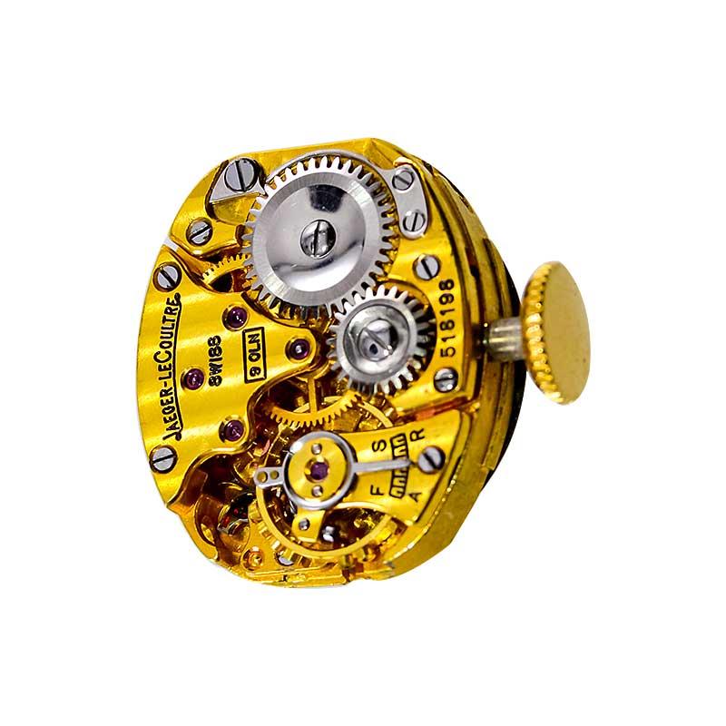 Jaeger LeCoultre Armbanduhr aus 18 Karat Gelbgold im modernen Stil, ca. 1950er Jahre im Angebot 6