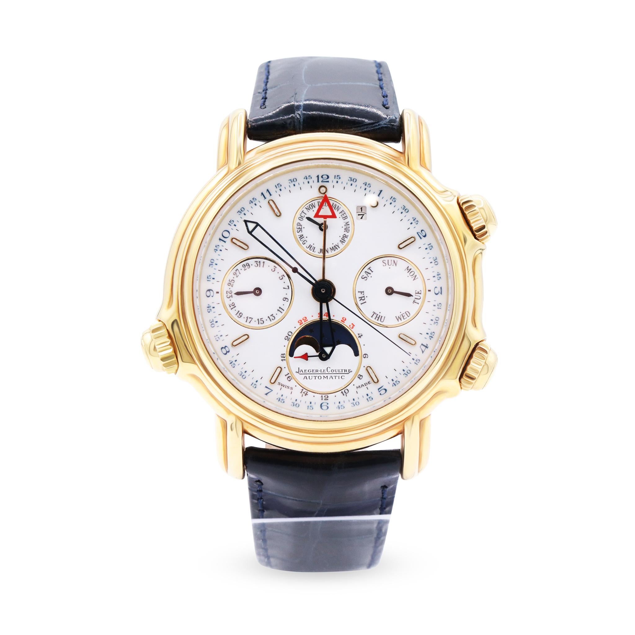 Jaeger-LeCoultre 180.1.99 Grand Reveil 18k Yellow Gold Automatic Men's watch
For more details leave us a message

Model                 
Grand Reveil
Reference Number
180.1.99
Gender
Unisex
Metal
18K Yellow Gold
Case Size
41 mm
Wrist Size
This watch