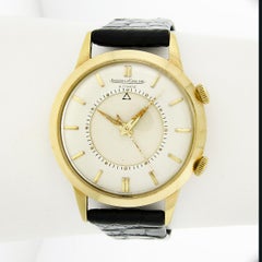 Jaeger LeCoultre 18k Gold Memovox Automatic 37mm Mechanical Alarm Wrist Watch
