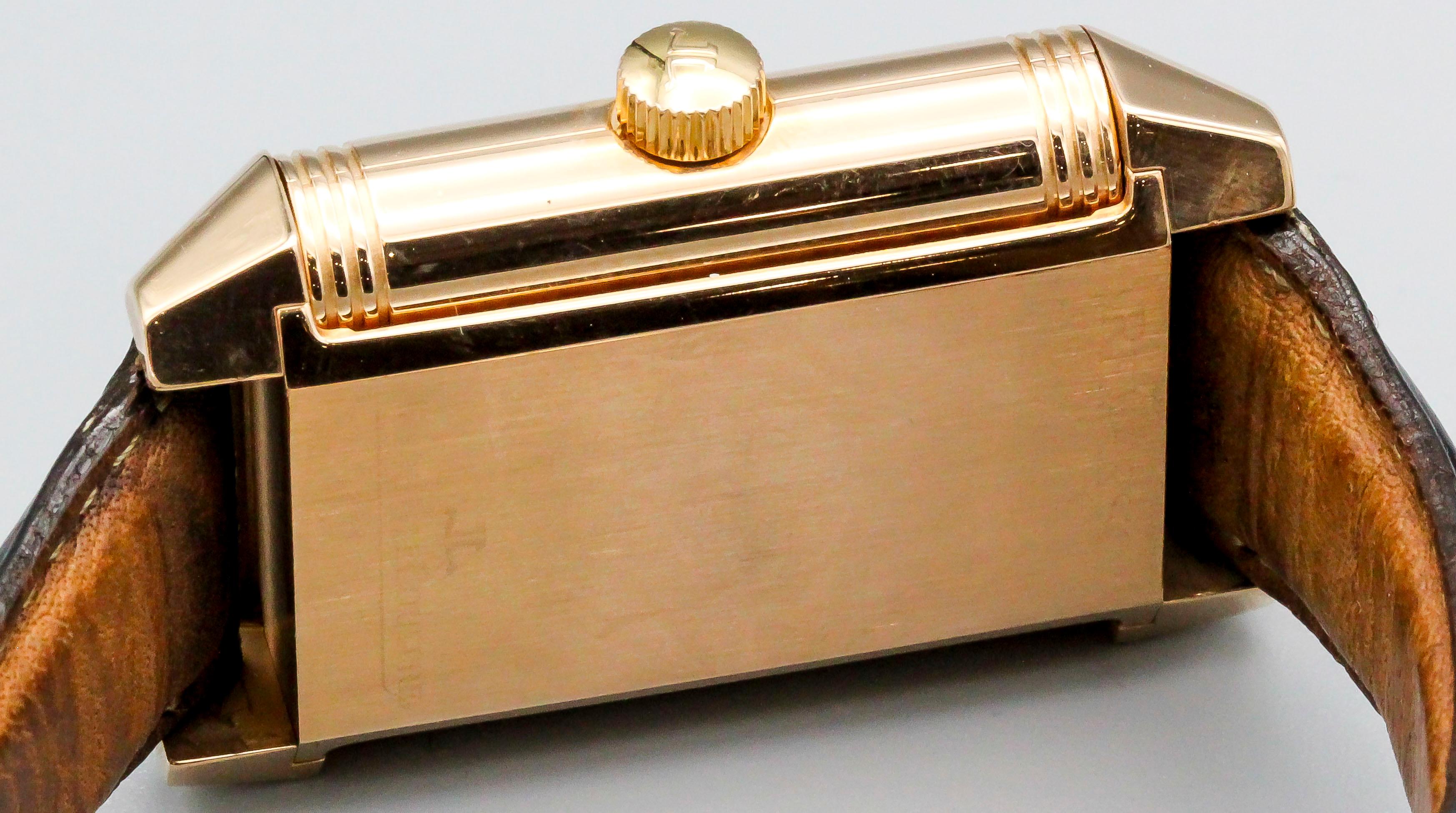 Jaeger Lecoultre 18K Gold Grande Power Reserve Reverso Wristwatch with Seconds In Excellent Condition In New York, NY