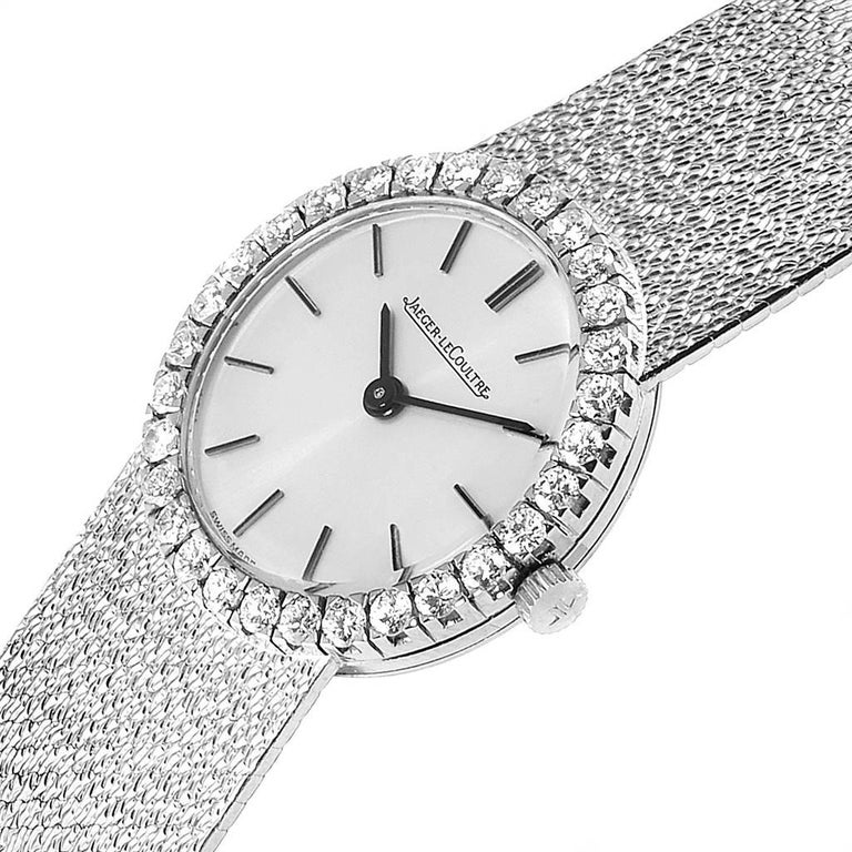 Jaeger Lecoultre 18 Karat White Gold Diamond Vintage Cocktail Ladies Watch For Sale At 1stdibs