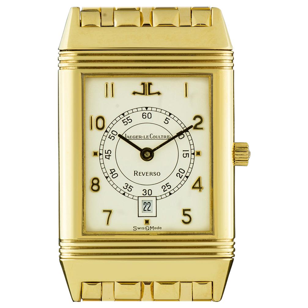 Jaeger-LeCoultre 18k Yellow Gold Mid-Size Reverso B&P 140.255.1