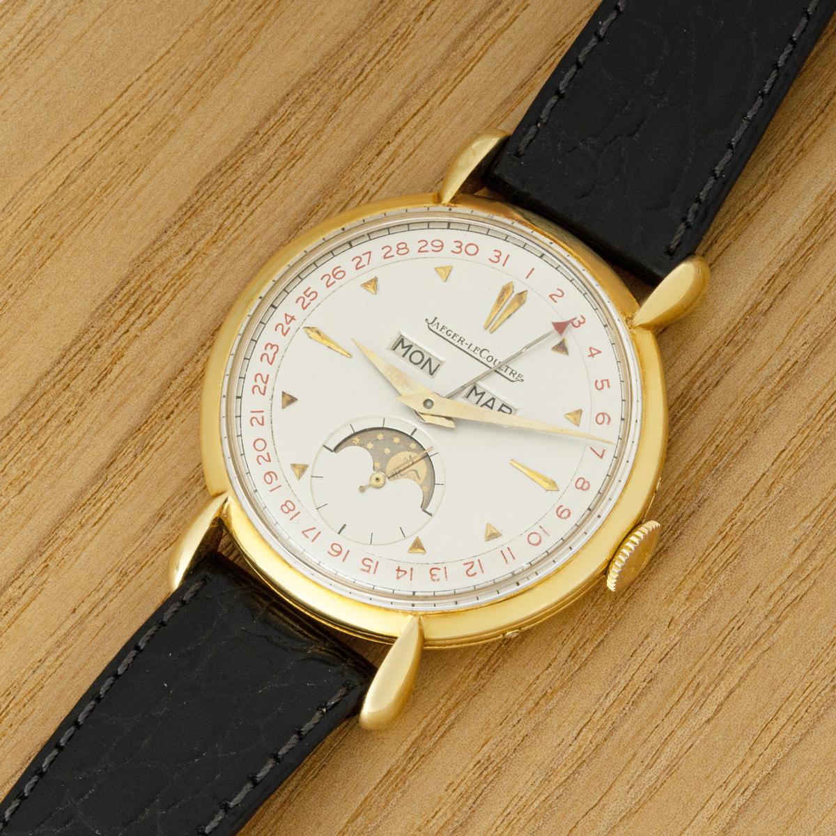 Jaeger LeCoultre 18k Yellow Gold Triple Calendar Moonphase For Sale 3