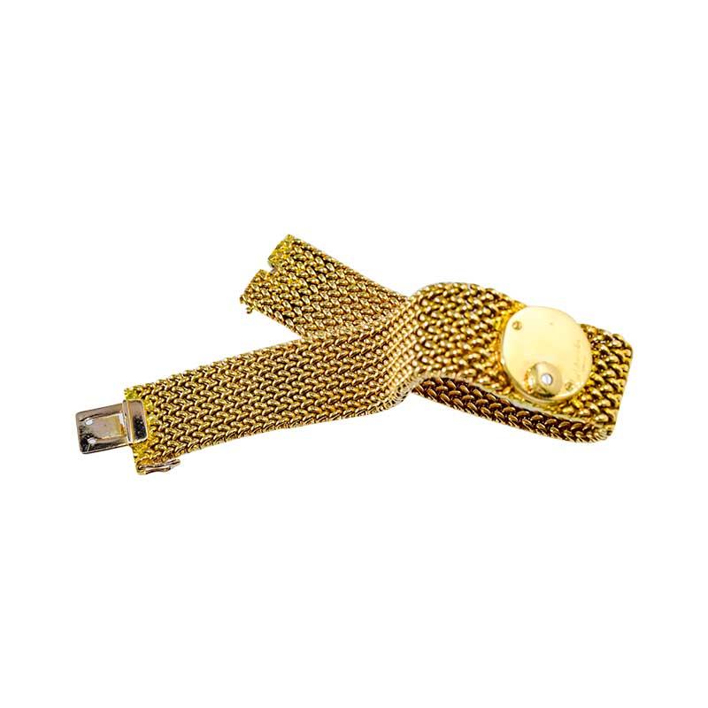 Jaeger LeCoultre 18Kt Yellow Gold Moderne Style Mesh Bracelet  LadieDress Watch 4