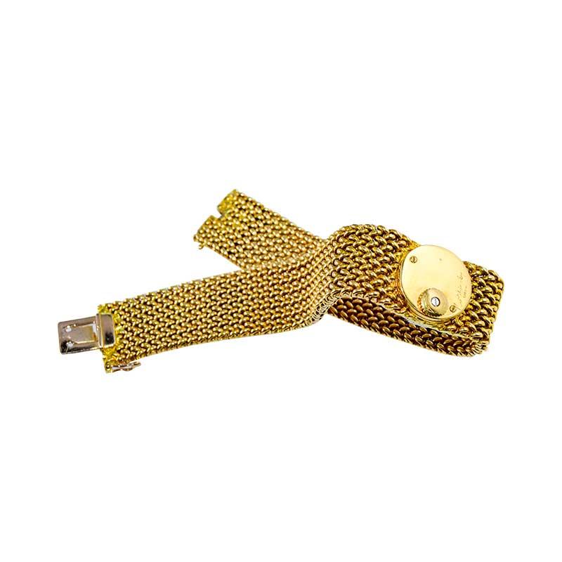 Jaeger LeCoultre 18Kt Yellow Gold Moderne Style Mesh Bracelet  LadieDress Watch 5
