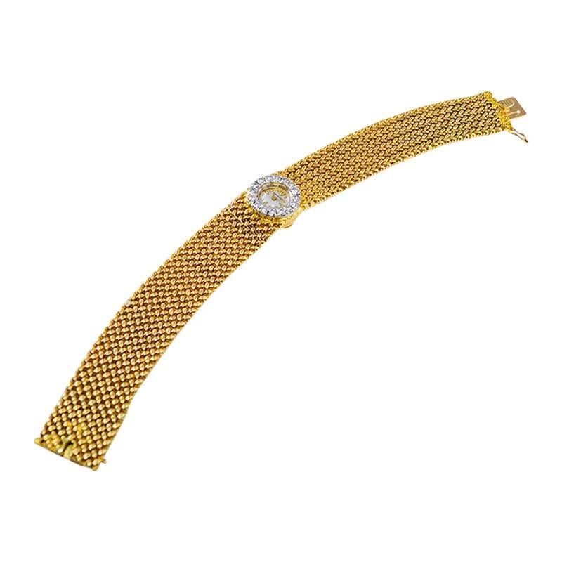Jaeger LeCoultre 18Kt Yellow Gold Moderne Style Mesh Bracelet  LadieDress Watch 6