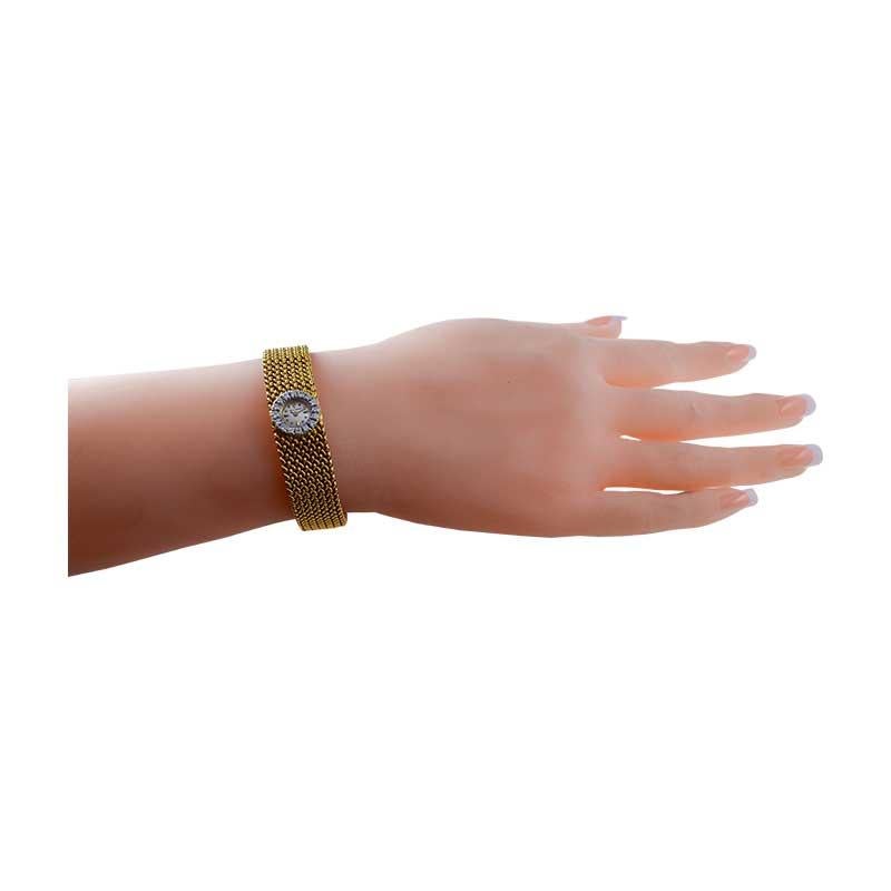 Jaeger LeCoultre 18Kt Yellow Gold Moderne Style Mesh Bracelet  LadieDress Watch 7