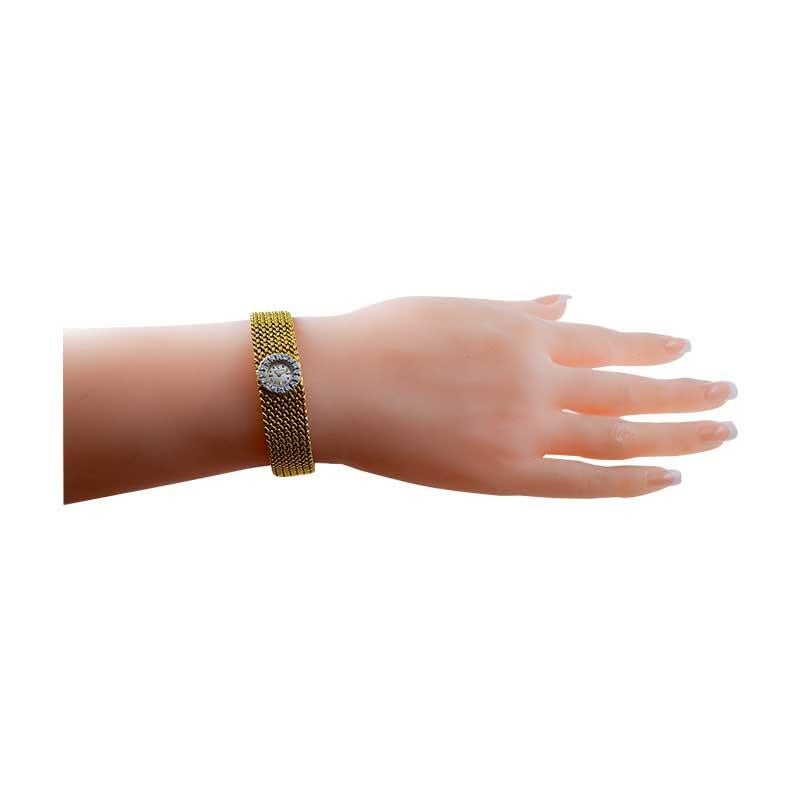 Jaeger LeCoultre 18Kt Yellow Gold Moderne Style Mesh Bracelet  LadieDress Watch 8