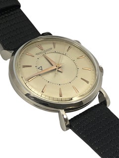 Jaeger LeCoultre 1950s Memovox Steel Alarm Wrist Watch