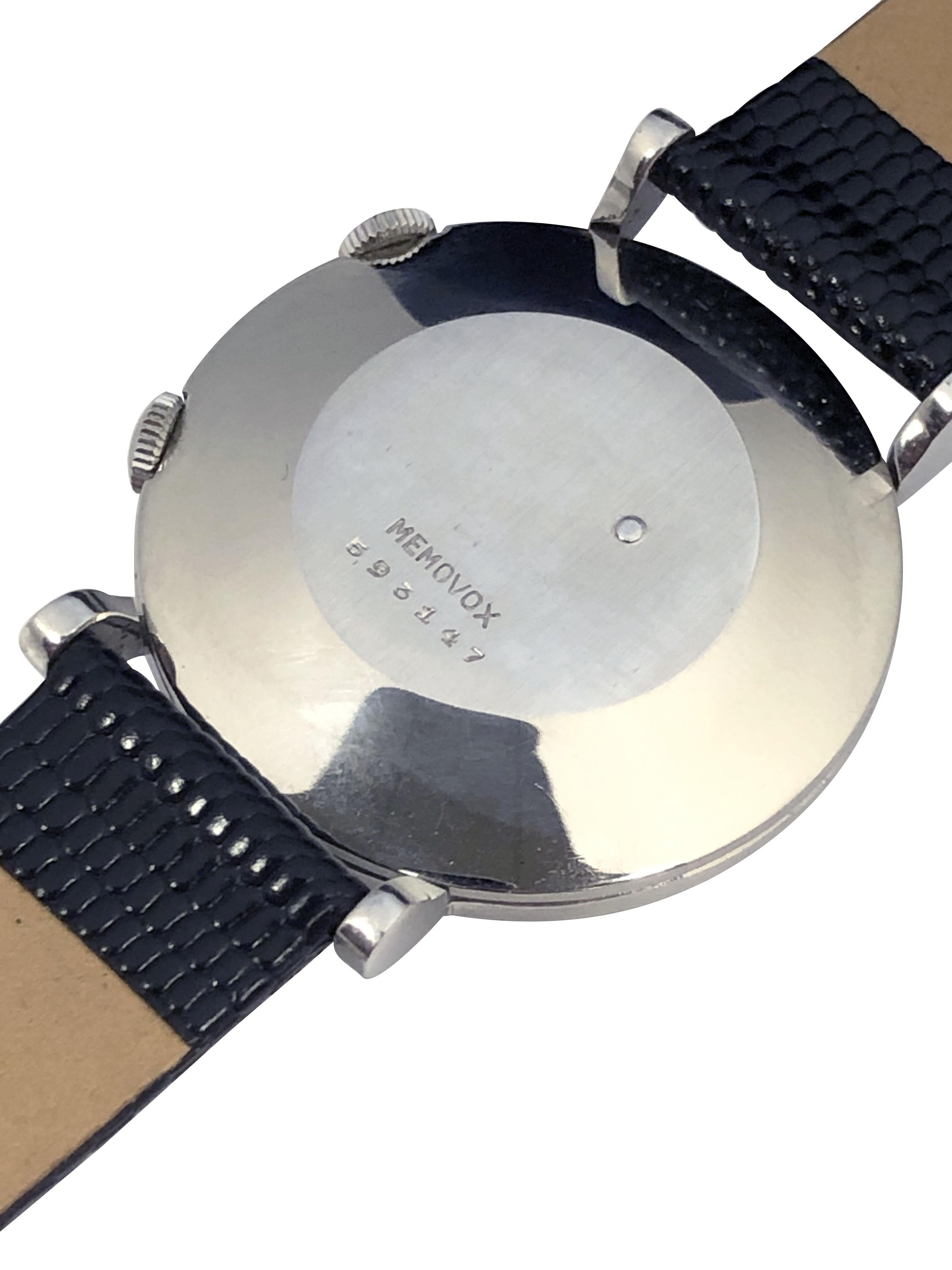 Jaeger-LeCoultre 1950s Memovox Steel Alarm Wrist Watch Excellent état - En vente à Chicago, IL
