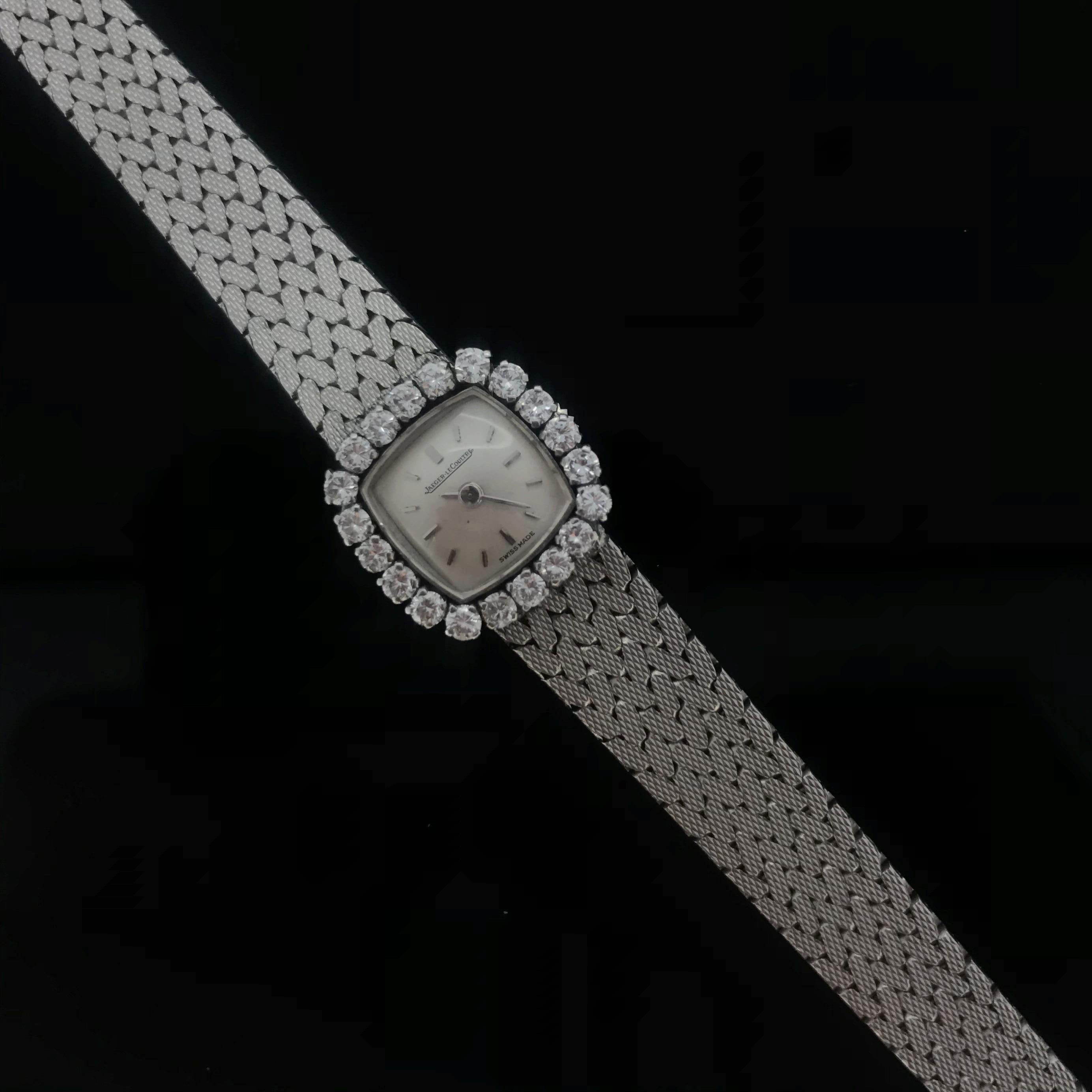 Jaeger LeCoultre 1960s Lady Diamond White Gold Manual Wind Wristwatch 4