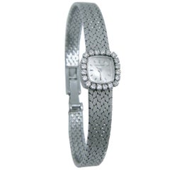 Jaeger LeCoultre 1960s Lady Diamond White Gold Manual Wind Wristwatch