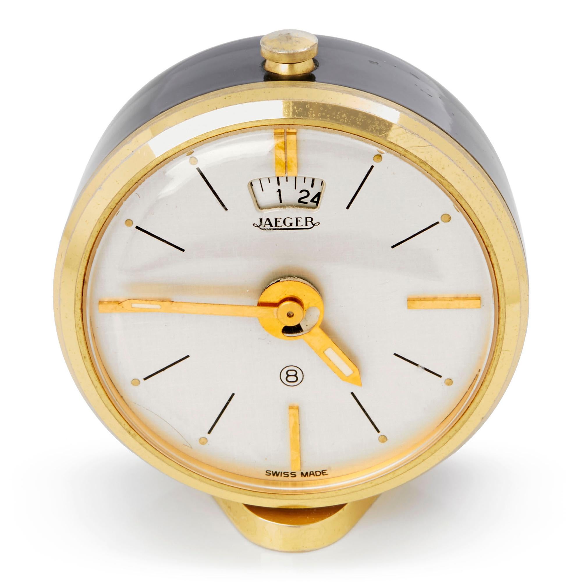 Vintage JaegerLeCoultre 8 Day Travel Alarm Clock, circa 1960 at