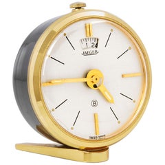 Vintage Jaeger-LeCoultre 8 Day Travel Alarm Clock, circa 1960