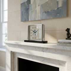 Jaeger-LeCoultre Art-Déco-Tisch- oder Kaminuhr auf einem Sockel aus schwarzem Marmor, CIRCA 1930