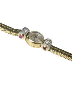 Jaeger-LeCoultre Art Deco Gold and Gem Set Ladies Wristwatch