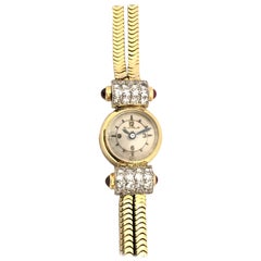 Jaeger-LeCoultre Art Deco Gold and Gem Set Ladies Wristwatch