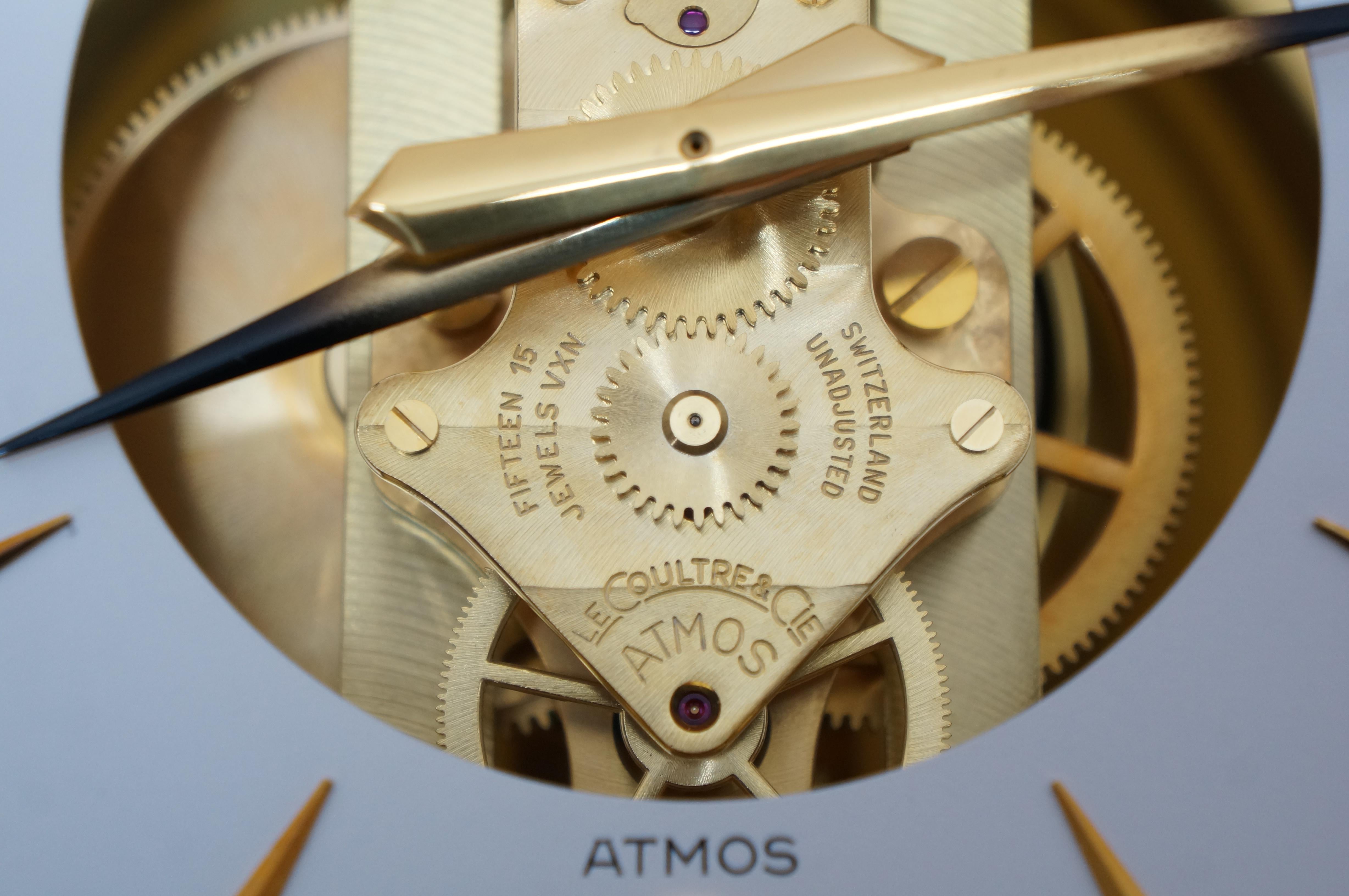 Jaeger LeCoultre Atmos 528-8 Perpetual Motion Clock & Plaque 15j Swiss 9