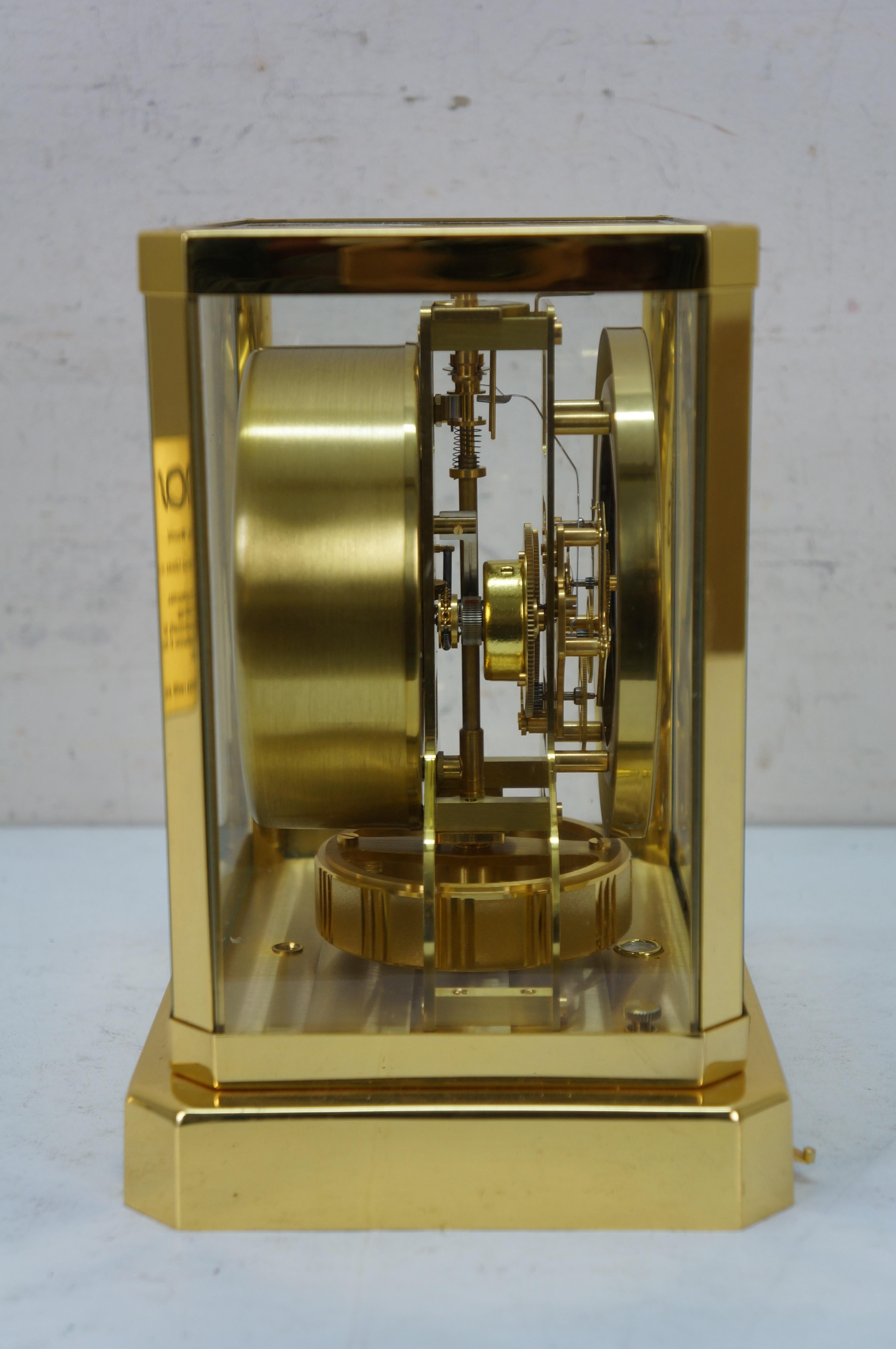 Jaeger LeCoultre Atmos 528-8 Perpetual Motion Clock & Plaque 15j Swiss 9