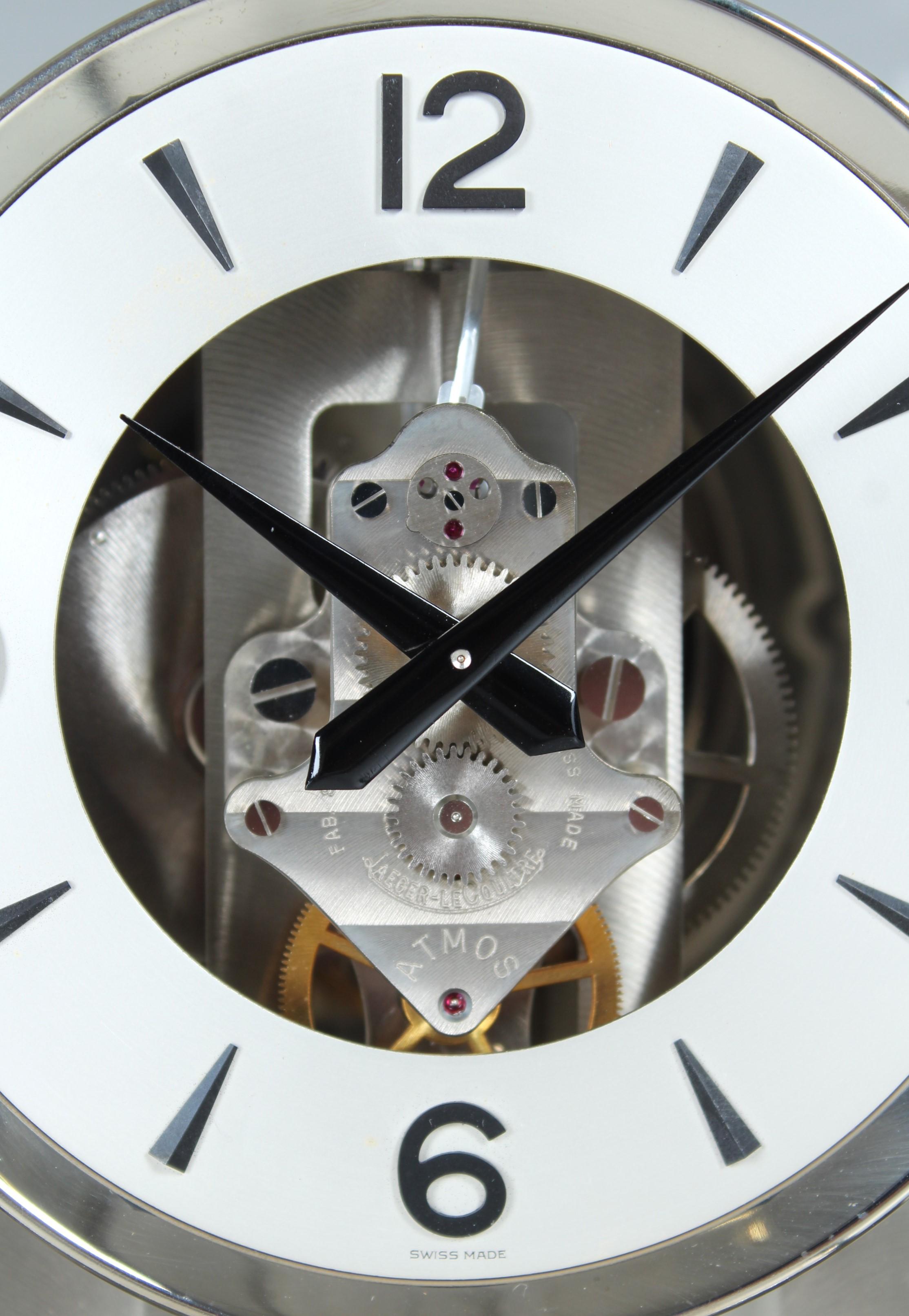 Jaeger LeCoultre, Atmos-Uhr, Original-Silber, vernickelt, um 1974 (Schweizerisch)