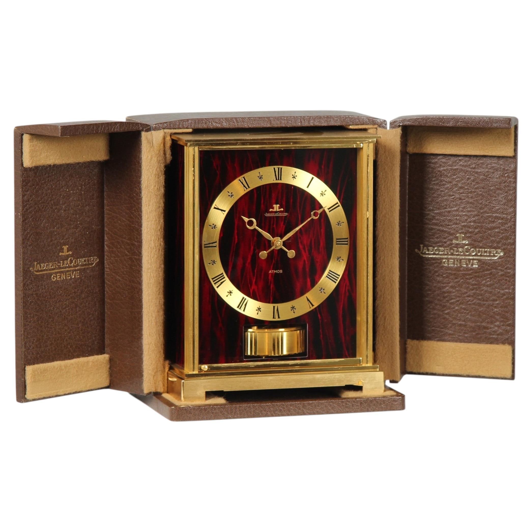 Jaeger LeCoultre - Atmos Clock "Embassy" - Flamed Red - Manufactured in 1977 For Sale