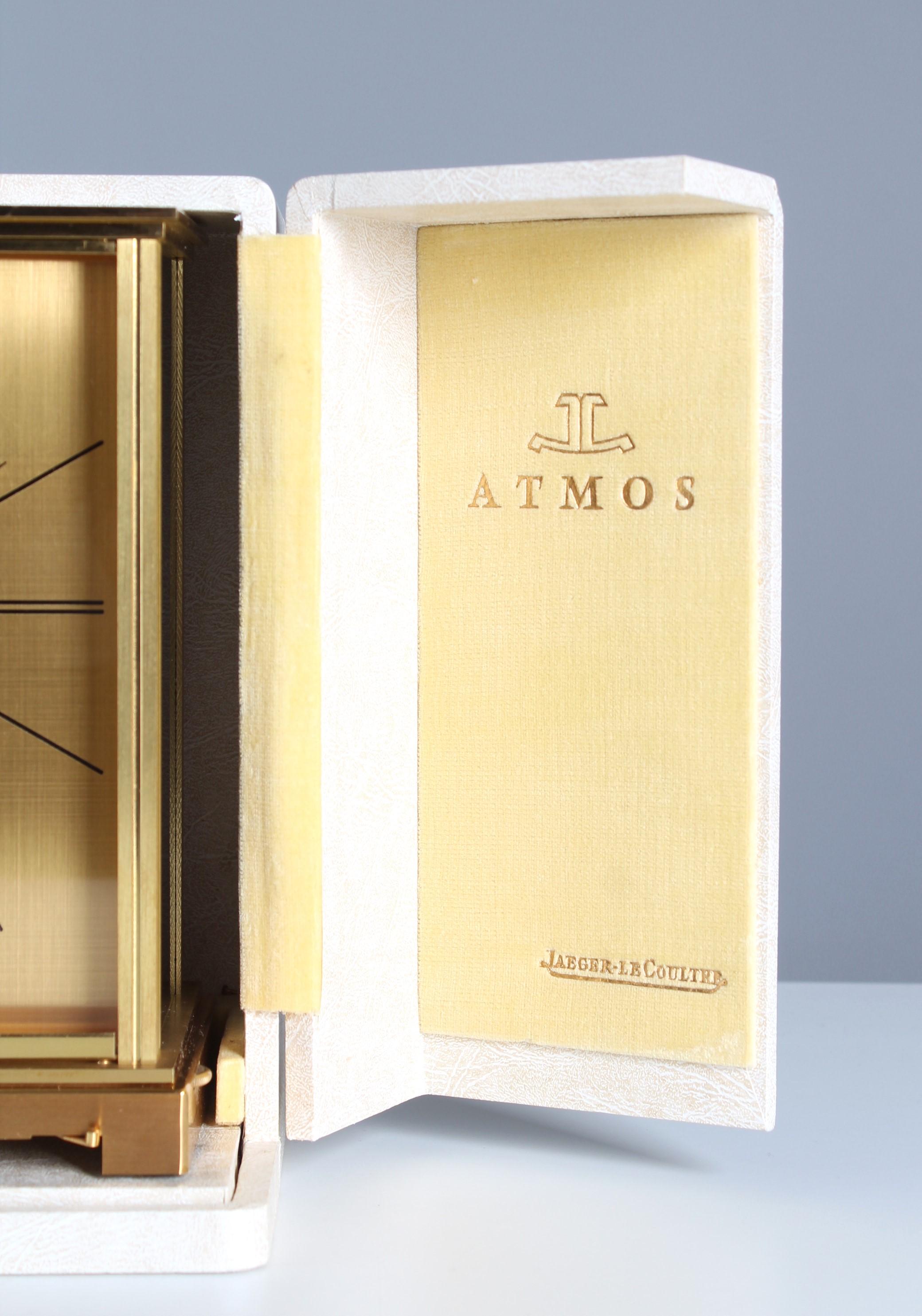 Jaeger Lecoultre, Atmos Clock from 1967 with Original Box For Sale 2