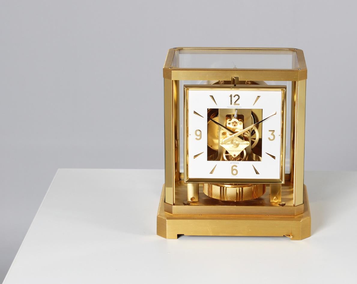 Mid-Century Modern Jaeger LeCoultre, Atmos Clock from 1970, Square Dial