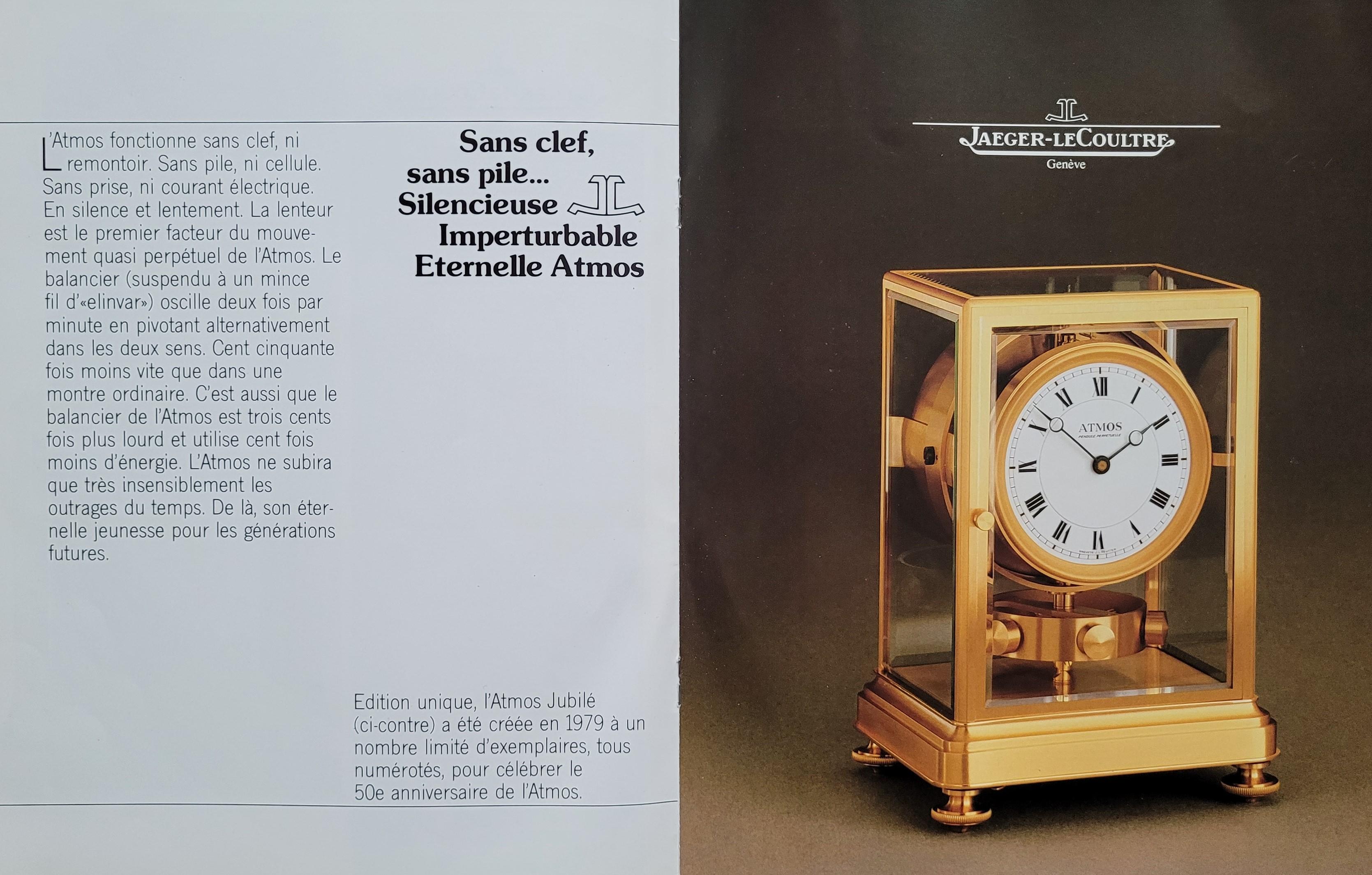 Jaeger LeCoultre, Atmos Clock, Jubilé, manufactured in 1979 For Sale 6
