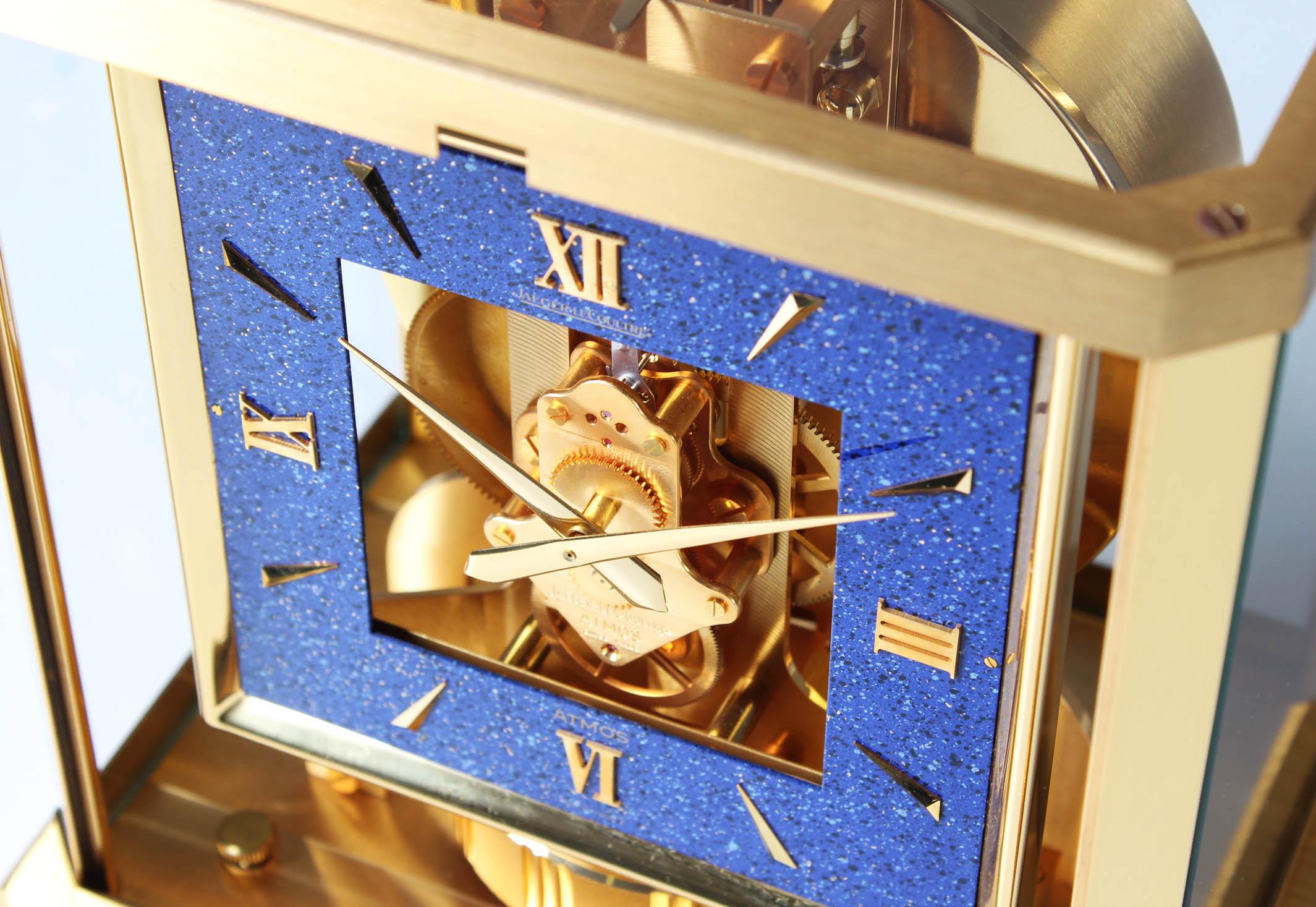 Mid-Century Modern Jaeger LeCoultre Atmos Clock, Lapislazuli Blue Dial, Kal. 528, Year 1979