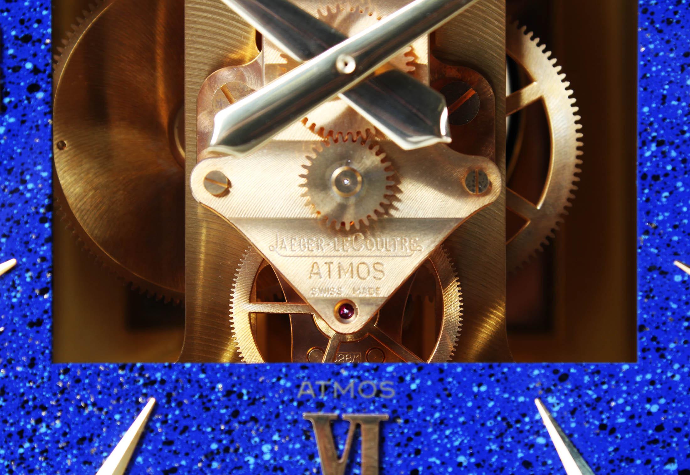 Jaeger LeCoultre Atmos Clock, Lapislazuli Blue Dial, Kal. 528, Year 1979 In Good Condition In Greven, DE