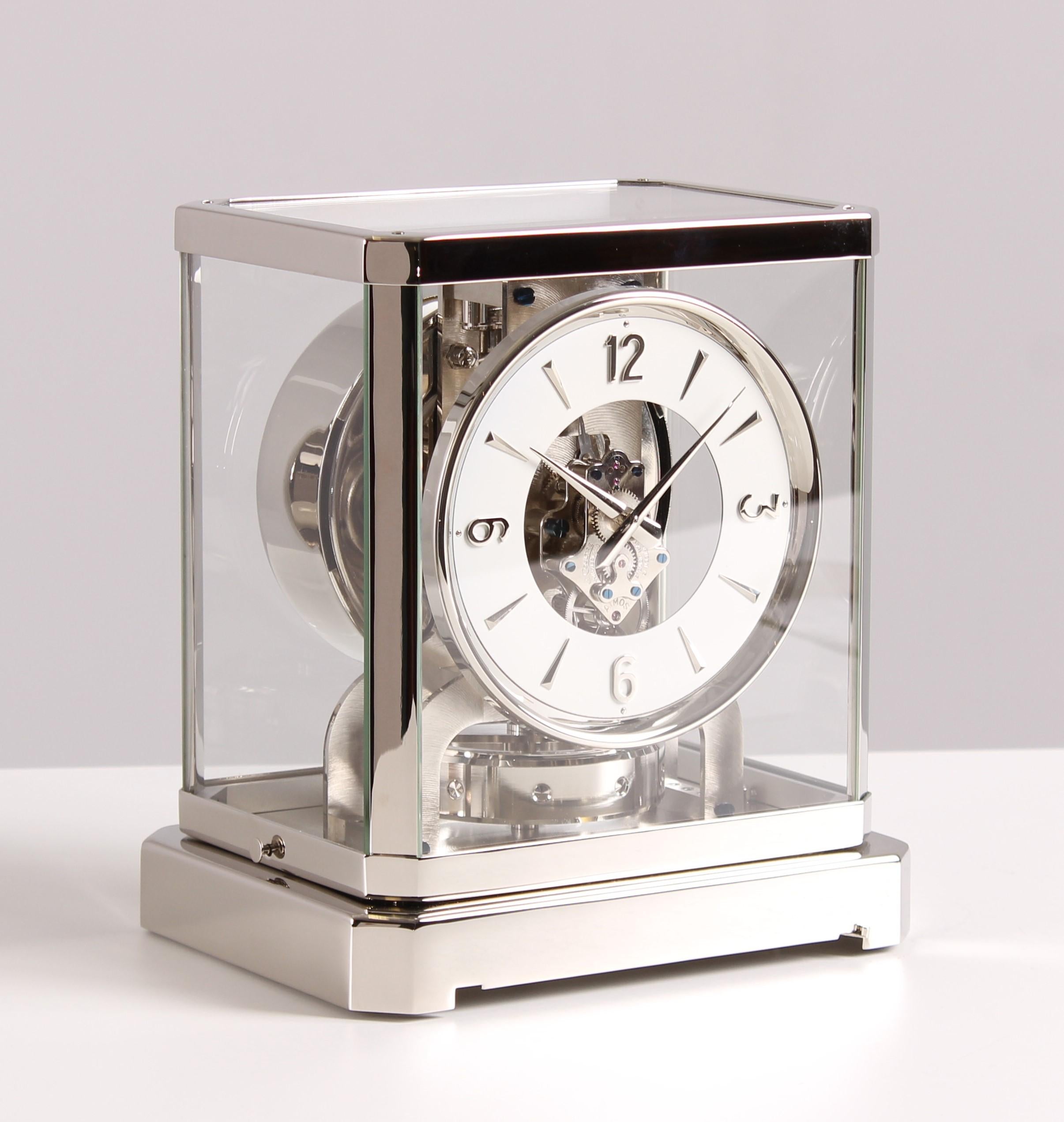 Jaeger LeCoultre, Atmos-Uhr, vernickelt, hergestellt 1950 im Angebot 3