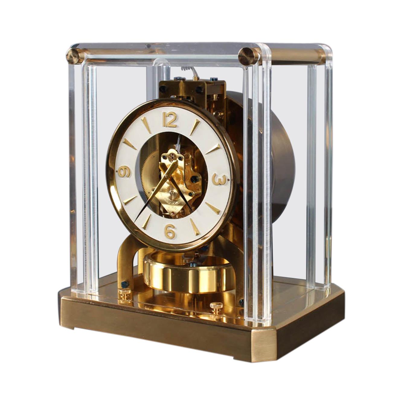JAEGER LE COULTRE ATMOS CLOCK ORIGINAL 528-8 FRONT GLASS NEW WITH GOLD KNOB 