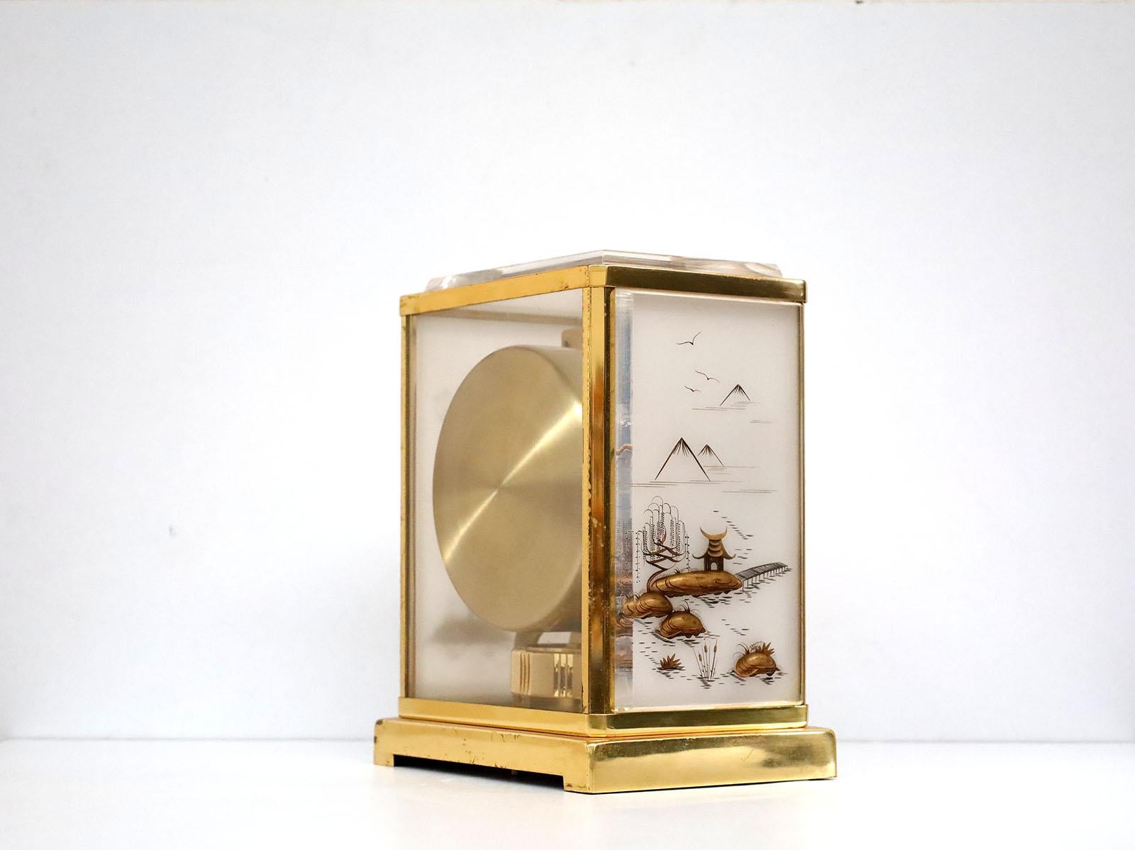 Swiss Jaeger-LeCoultre Atmos Clock with Chinoiserie Design For Sale