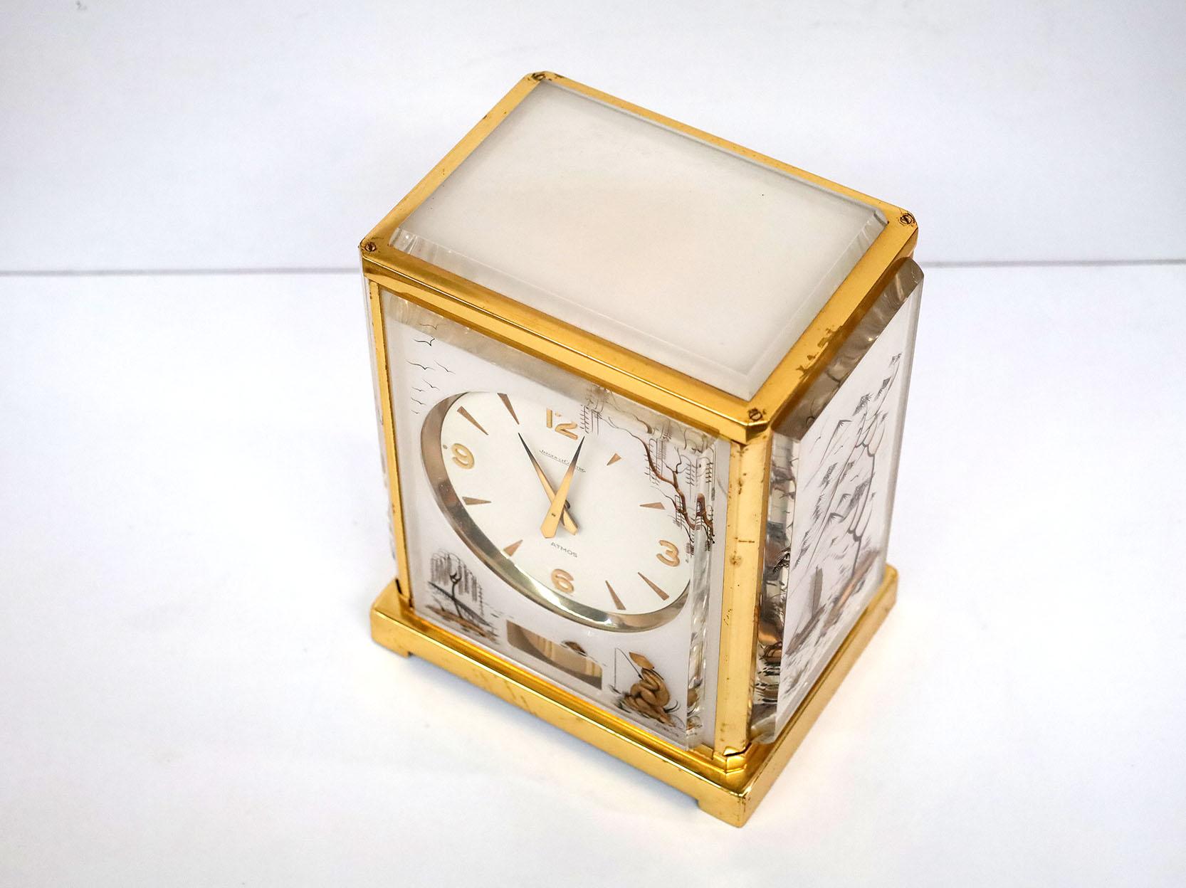 Mid-20th Century Jaeger-LeCoultre Atmos Clock with Chinoiserie Design For Sale