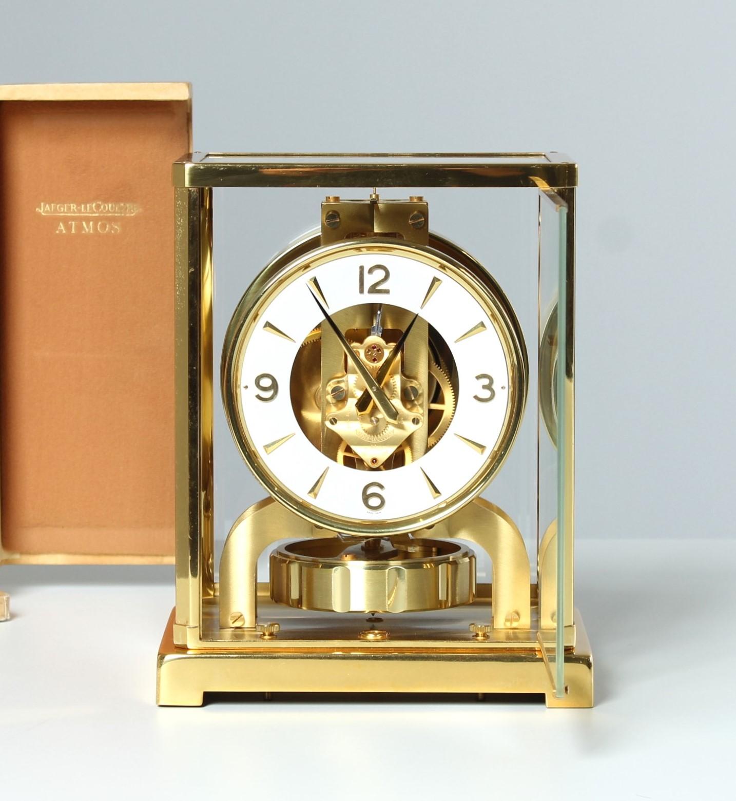 Mid-Century Modern Jaeger LeCoultre, Atmos Clock with Original Box, Swiss Made in 1965