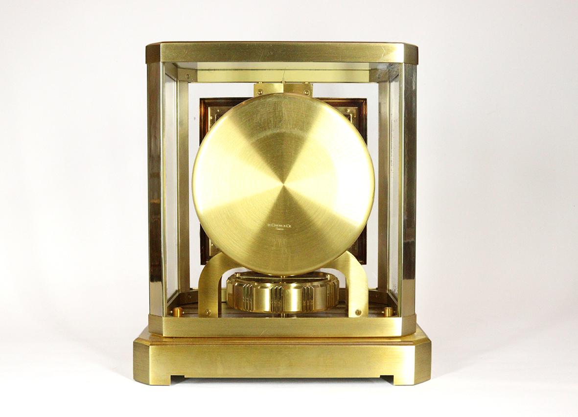 Mid-20th Century Jaeger LeCoultre Atmos Clock with Original Bracket For Sale